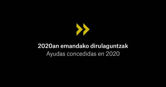 Ayudas concedidas en 2020 al desarrollo audiovisual