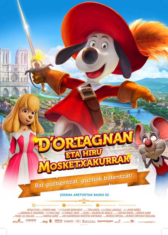 El programa Zinema Euskaraz estrenará ‘D’Ortagnan eta hiru Mosketxakurrak’ en las salas de cine de la CAV