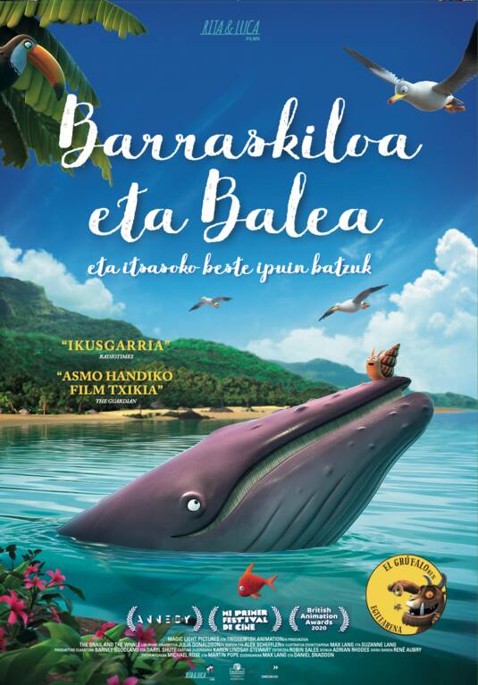EAEko eta Nafarroako zinema-aretoek ‘Barraskiloa eta balea, eta itsasoko beste ipuin batzuk’ filma estreinatuko dute bihar, Zinema Euskaraz programaren barruan